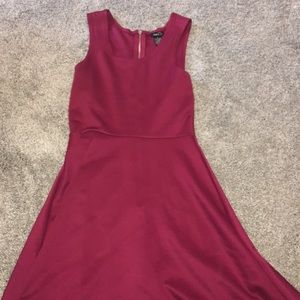 Burgundy zip up dress